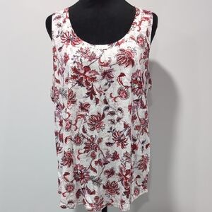 Maurices Floral Tank Top - Red and White